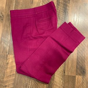 Banana Republic Sloan Ankle Cut Pants - Magenta - Size 2
